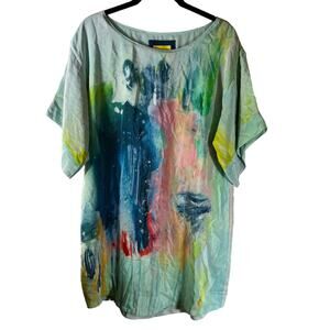 Maeve Anthropologie Watercolor Silk Shift Mini Dress, S